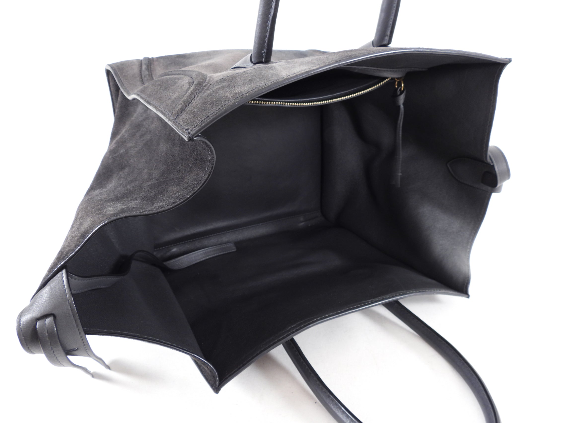 Celine Charcoal Grey Phantom Luggage Tote Bag - Luxury Leather Handbag for Women, Designer Work Tote & Travel Bag - Perfect for Office, Business Meetings & Weekend Getaways