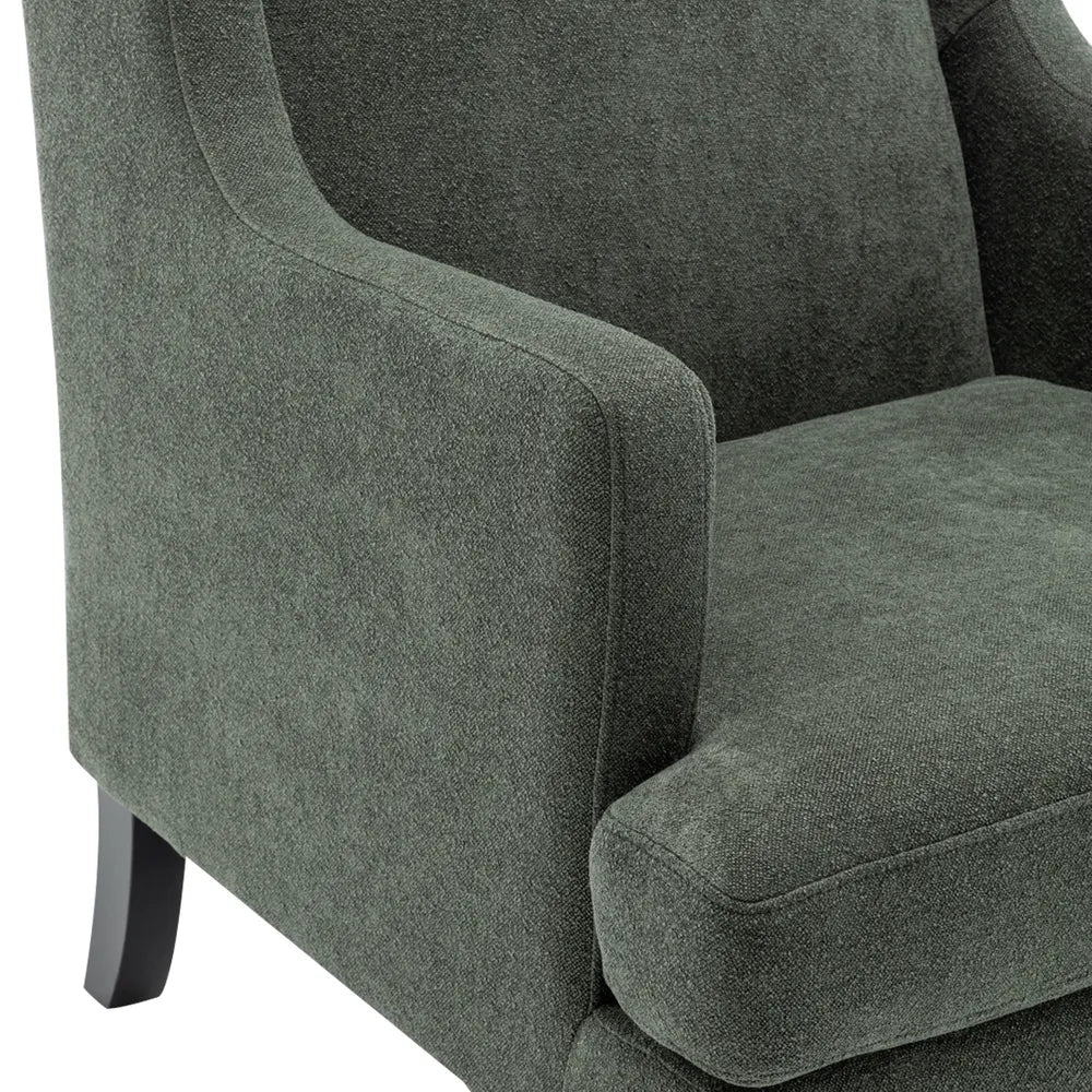 Gable Occasional Chair - Winter Moss Chenille Upholstered Accent Chair for Living Room, Bedroom & Office | Cozy Modern Seating with Soft Fabric
