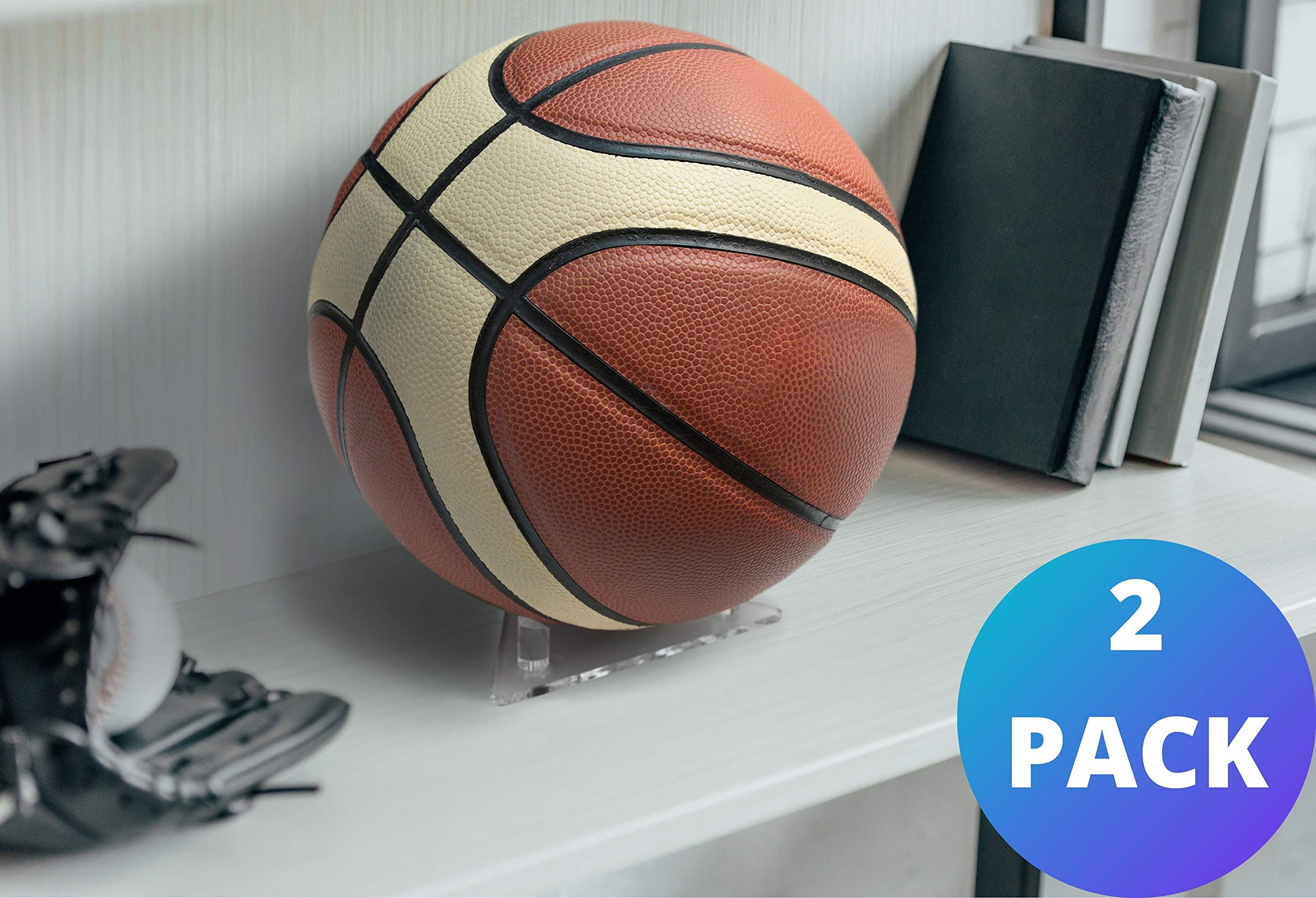 Acrylic Ball Holder Stand for Trophy & Autograph Display - Perfect for Football, Basketball, Volleyball & Soccer Balls - Great for Sports Memorabilia, Awards & Home Decor