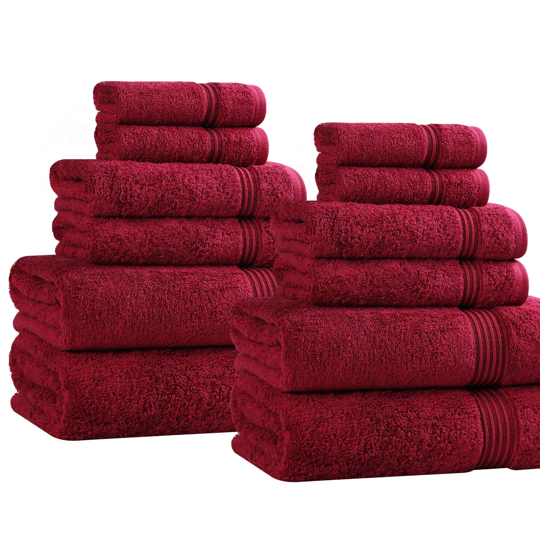 Premium 12-Piece Egyptian Cotton Towel Set - Ultra Soft, Highly Absorbent Bath & Beach Towels for Luxury Spa, Hotel, and Home Use