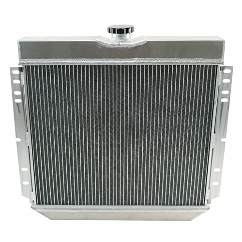4 Row Aluminum Radiator for 63-77 Ford Mustang Falcon Torino Fairlane - Compatible with 3.3L 4.1L L6 & 5.0L V8 Gas Engines - High Performance Cooling Upgrade for Classic Car Restoration & Hot Rod Builds