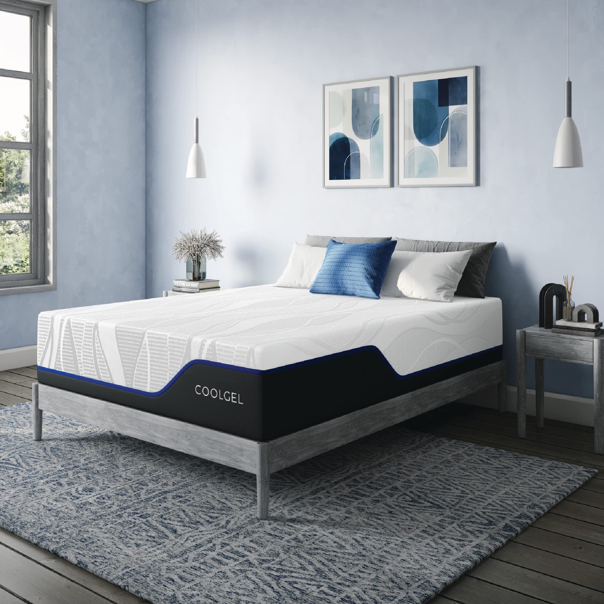 Classic Brands Cool Gel Memory Foam 14 Inch Antimicrobial Mattress 3.0 with 2 Free Pillows | CertiPUR-US Certified | Bed-in-a-Box King Size | Pressure Relief for Back & Side Sleepers | Perfect for Hot Sleepers & Allergy Sufferers