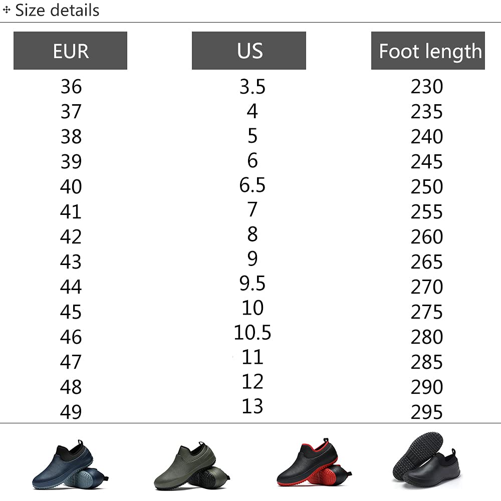 **Non-Slip Waterproof Chef Shoes for Men & Women - Kitchen, Rain & Food Service Work Shoes - Comfortable Catering Sneakers in Blue, Green, Black (Size 8) - Ideal for Restaurant, Hospital & Outdoor Use**