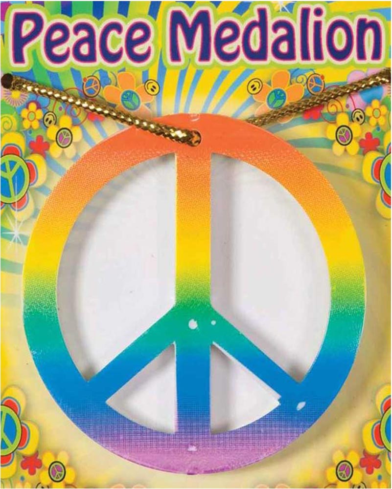 60s Rainbow Peace Necklace - Vintage Hippie Style Jewelry for Women - Perfect for Music Festivals, Boho Outfits & Peaceful Vibes