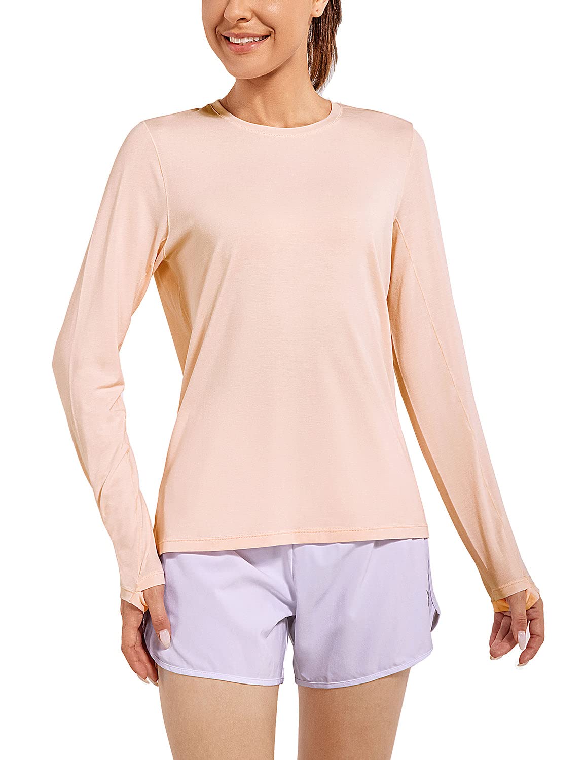 BALEAF Women's Long Sleeve Workout Shirts - Loose Fit Active Tops for Running, Gym & Exercise with Thumb Holes | Moisture-Wicking & Breathable for Yoga, Hiking & Outdoor Sports
