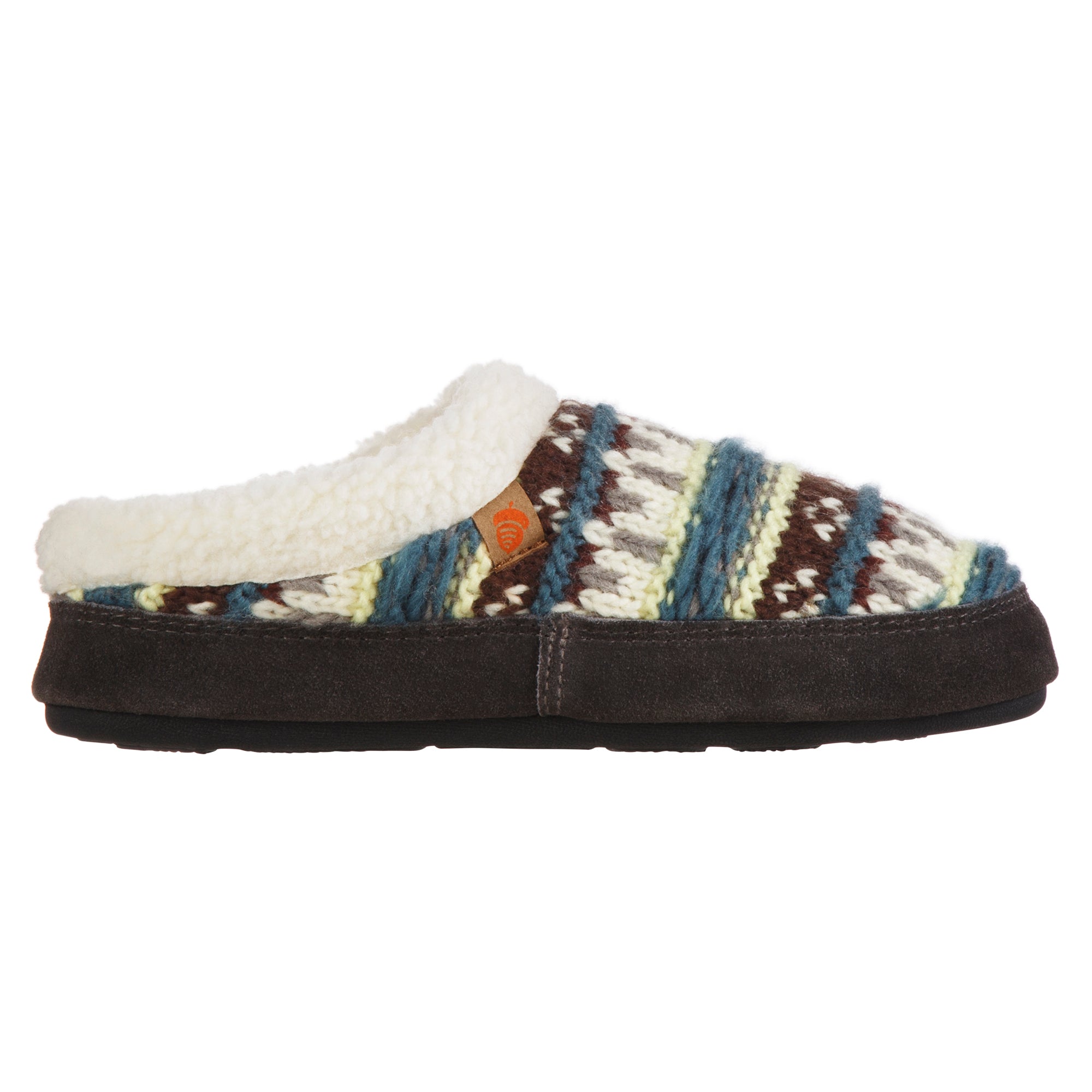 Women's Fairisle Knit Clog Slippers with Non-Slip Indoor/Outdoor Sole - Cozy House Shoes for Winter, Home, Office & Errands