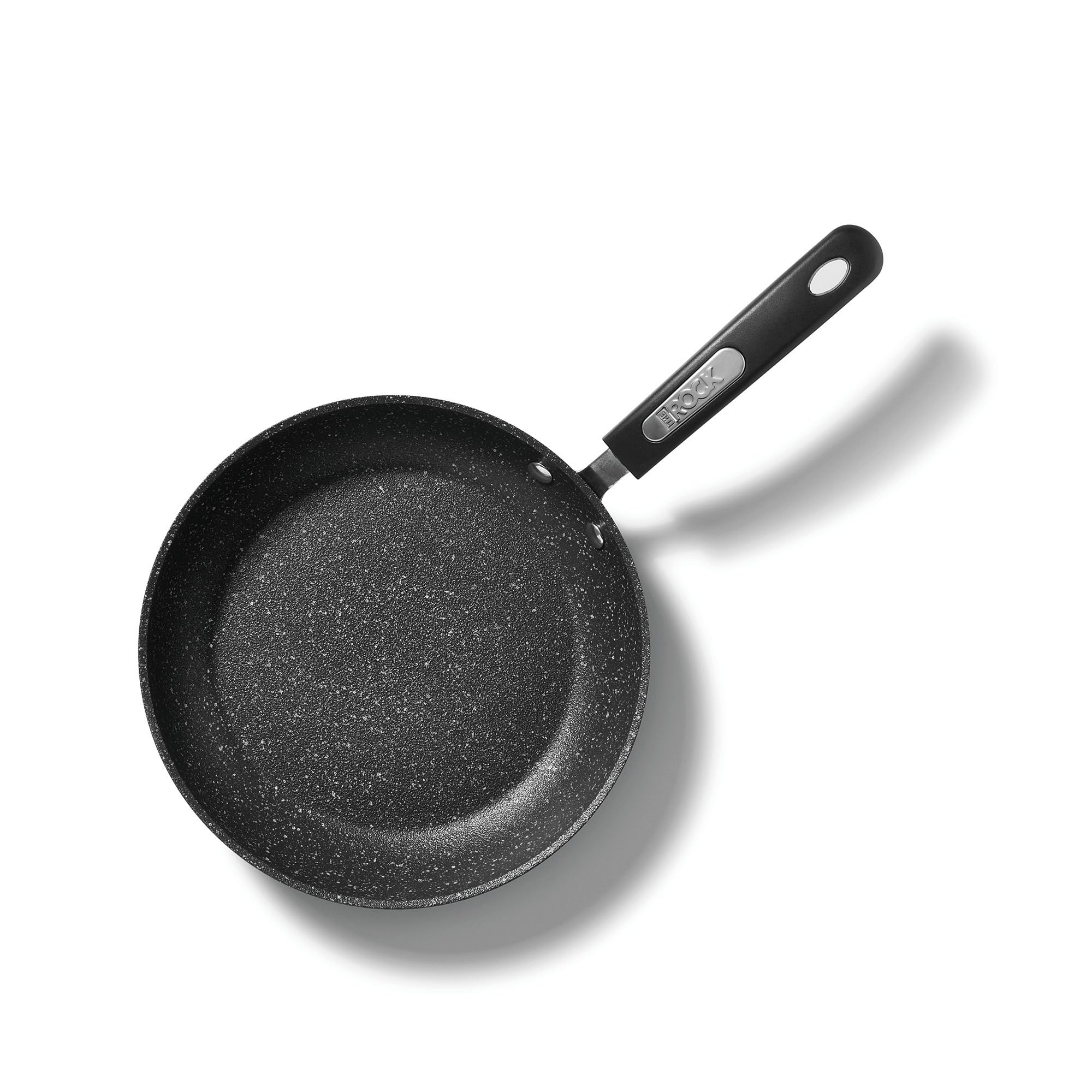 Starfrit The Rock 24cm (9.5 Inch) Non-Stick Frying Pan - Durable Forged Aluminum Cookware - Oven Safe to 350°F - PFOA Free & Easy to Clean - Black Skillet for Searing, Sauteing & Everyday Cooking