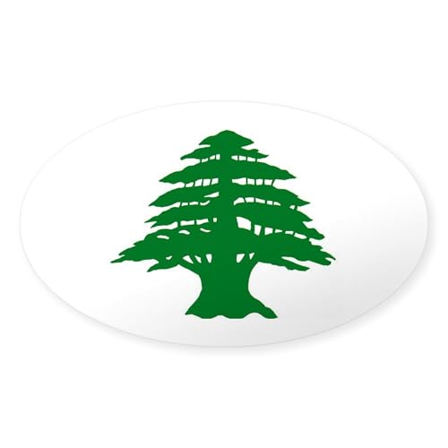 Clear - Cedar Tree Of Lebanon Oval Sticker