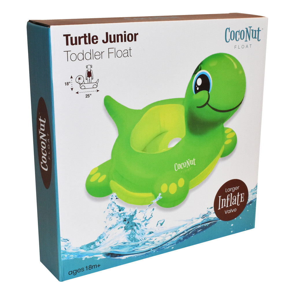 Durable CocoNut Outdoor Turtle Junior Green Toddler Pool Float - Safe & Fun for Kids Swimming, Beach, and Backyard Water Play
