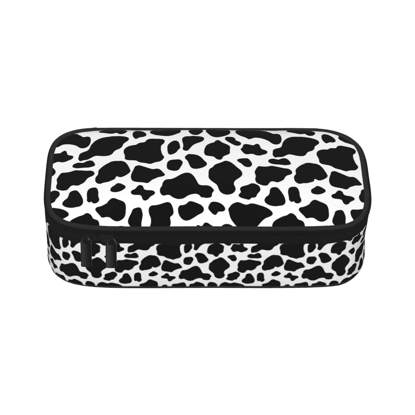 Yrebyou Cow Print Pencil Case - Large Capacity School & Office Organizer for Pens, Markers, Stationery & Makeup | Perfect for Students, College, University & Work Desk Organization
