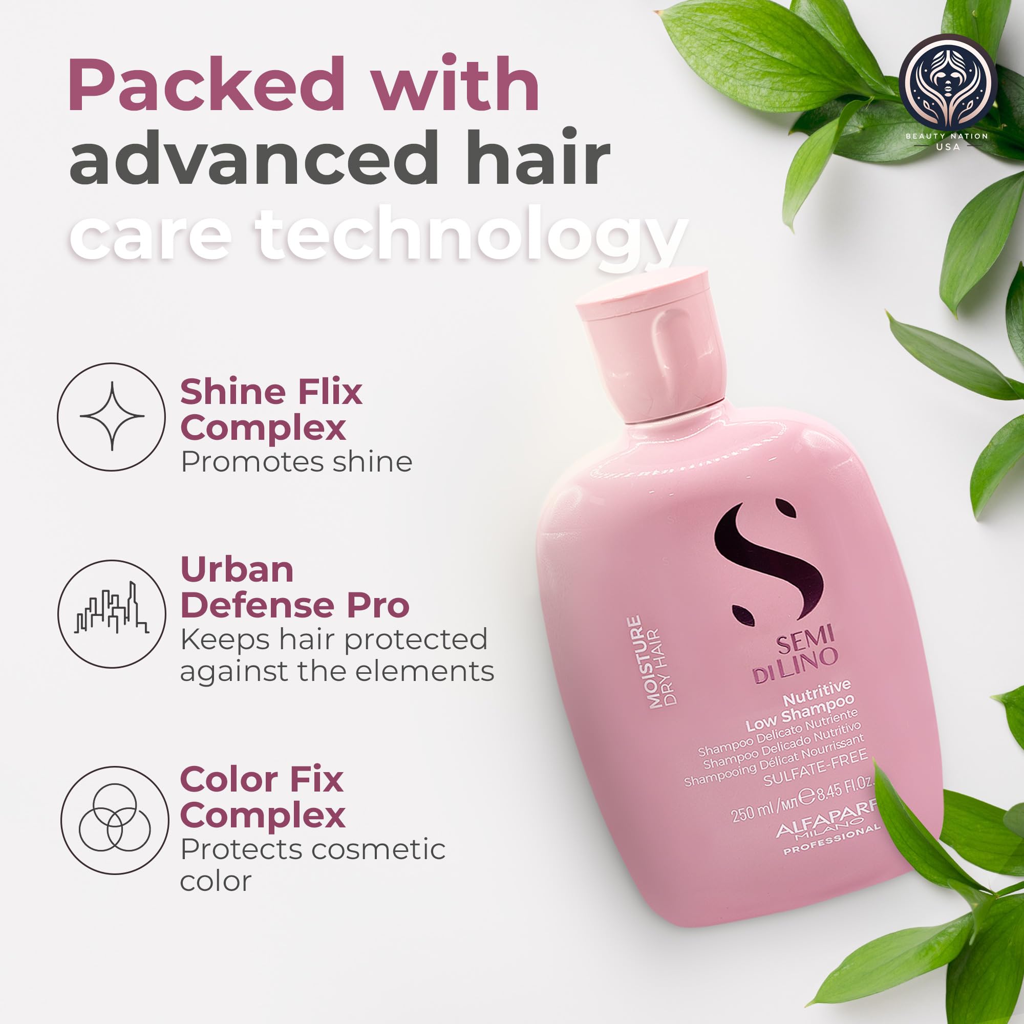 Alfaparf Moisturizing Nutritive Shampoo & Conditioner Set with Hair Brush Massager - Sulfate-Free Hydrating Shampoo for Dry, Damaged Hair - 250ml Bundle for Salon-Quality Hair Care at Home