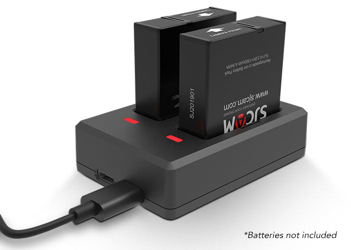 Dual Slot Battery Charger for SJCAM SJ10 Action Camera - Fast Charging for 2 Batteries | Perfect for Travel, Outdoor Adventures & Vlogging