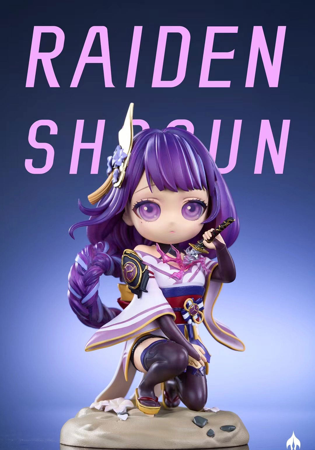 Ninety Seven Studio Q Version Genshin Impact Raiden Shogun Figure - Cute Anime Collectible for Display, Gaming Room Decor, and Genshin Impact Fan Gifts