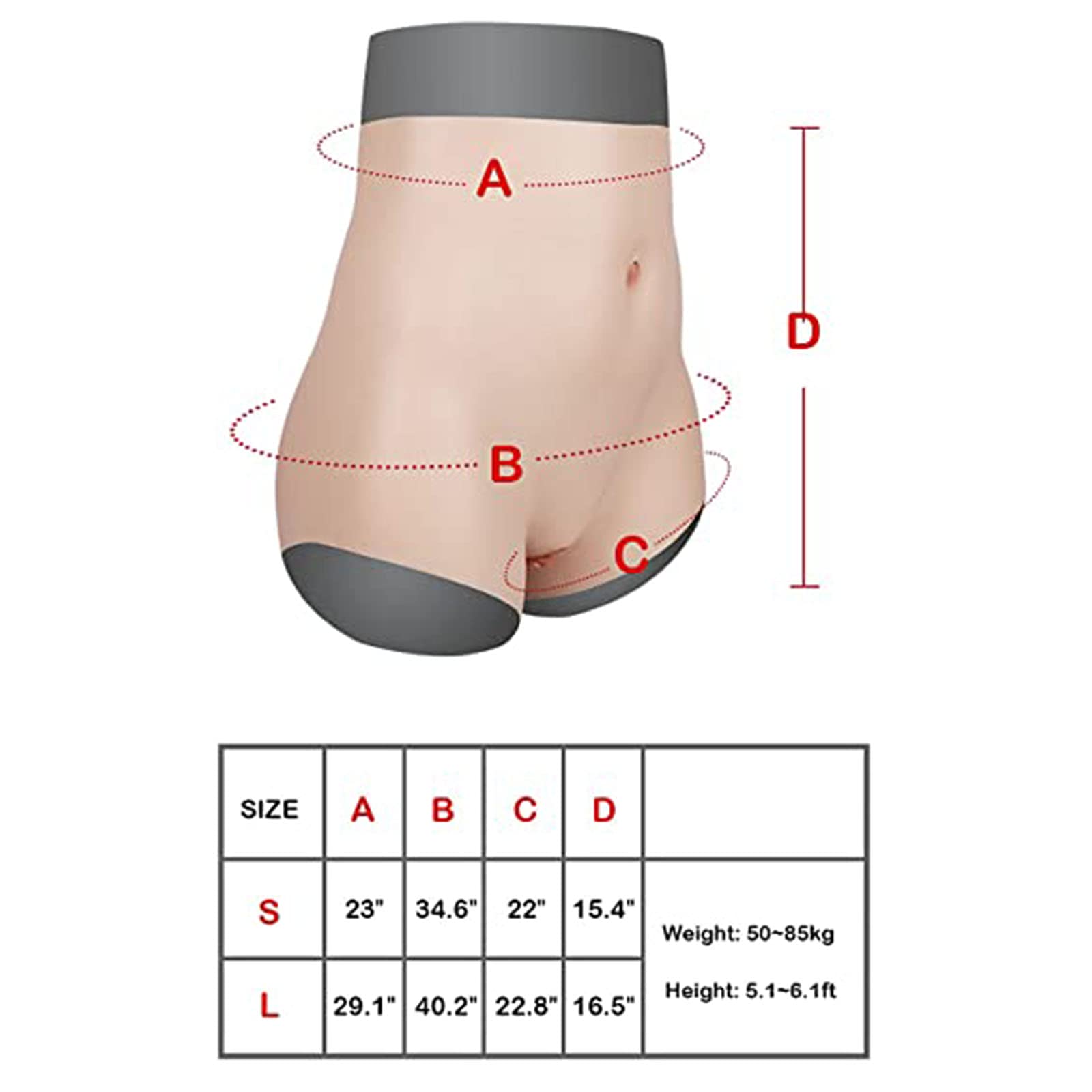 Realistic Silicone Fake Vagina Panties for Crossdressers & Transgender - Seamless Tucking Underwear with Hip Lift & Pussy Pads - Perfect for Cosplay, Roleplay & Gender Affirmation