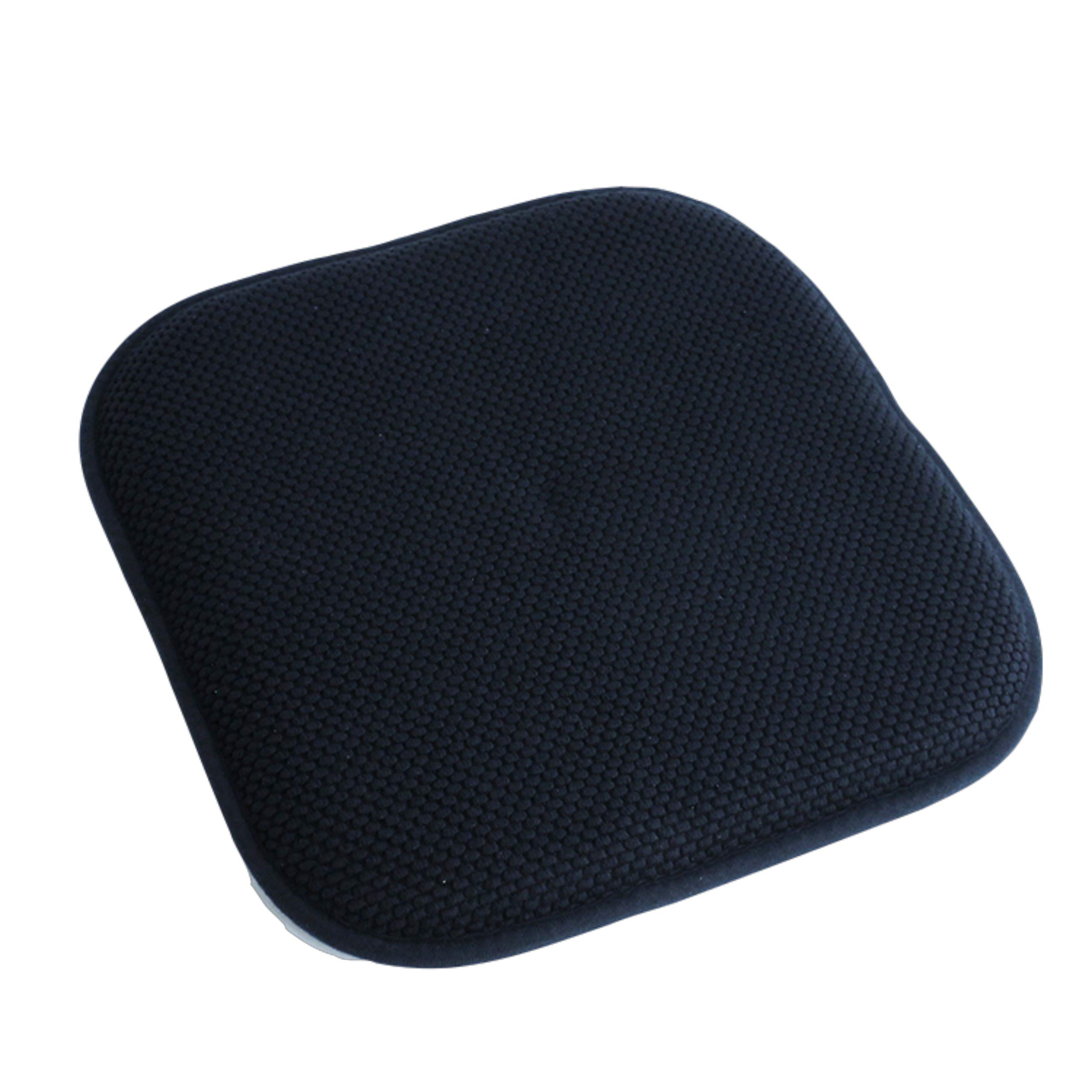 Premium Memory Foam Chair Cushions - 16x16 Inch Thick Comfortable Seat Pads with Honeycomb Design & Non-Slip Rubber Back - Set of 6 Black Kitchen Chair Covers for Dining Room, Office, and Patio Furniture