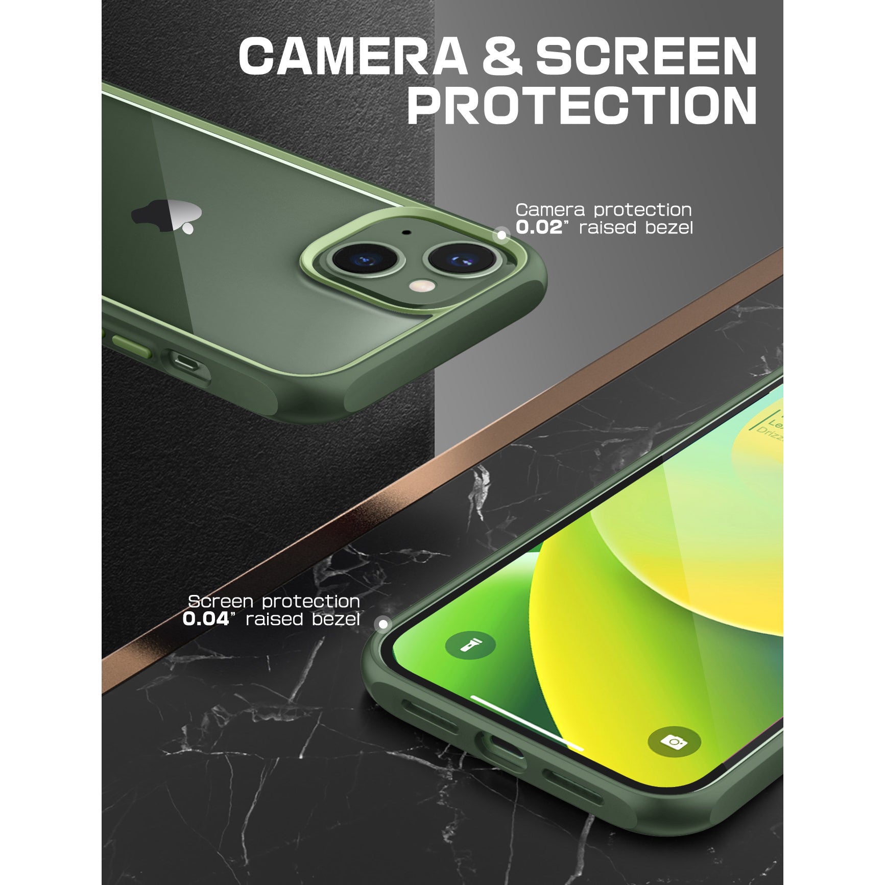 iPhone 14 Case 6.1 Inch - Unicorn Beetle Style Slim Clear Protective Cover in Green | Shockproof & Scratch Resistant for Everyday Use, Work & Outdoor Activities
