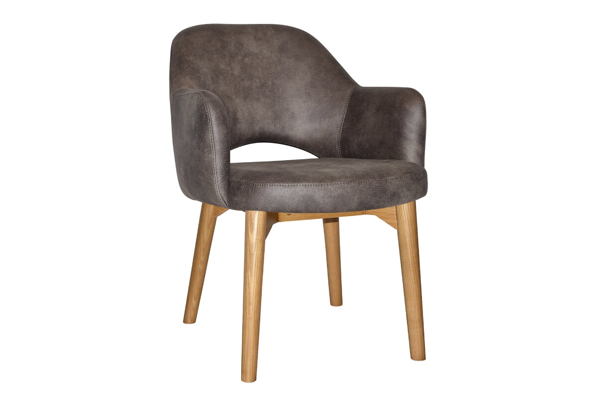 EZ Hospitality Cairo Indoor Armchair with Light Oak Timber Base - 4-Leg Modern Dining Chair for Living Room, Bedroom & Office