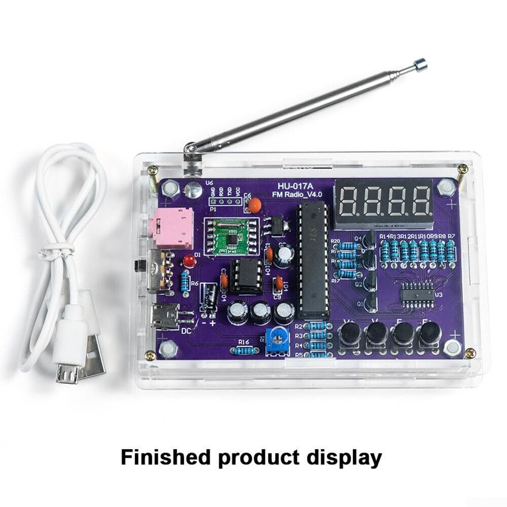 DIY FM Radio Kit 87-108MHz with Digital Display - Soldering Practice Kit for Beginners | STEM Electronics Project for Students & Hobbyists | Home, Workshop & Classroom Learning Tool