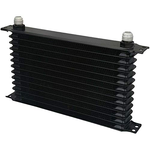 13 Row Black Aluminum 6AN Hose End Fittings - Heavy Duty Engine Transmission Oil Cooler Kit with 6