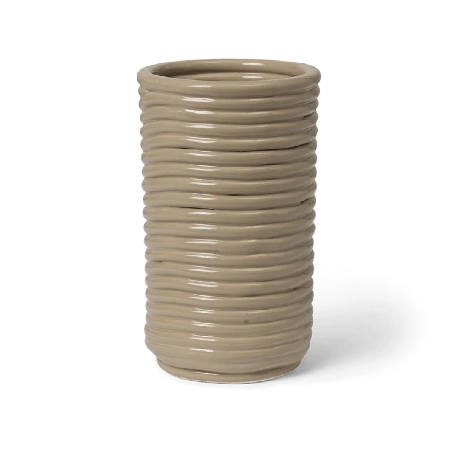 FERM LIVING Corduroy Vase in Cashmere - Elegant Home Decor for Living Room, Bedroom & Office Centerpiece