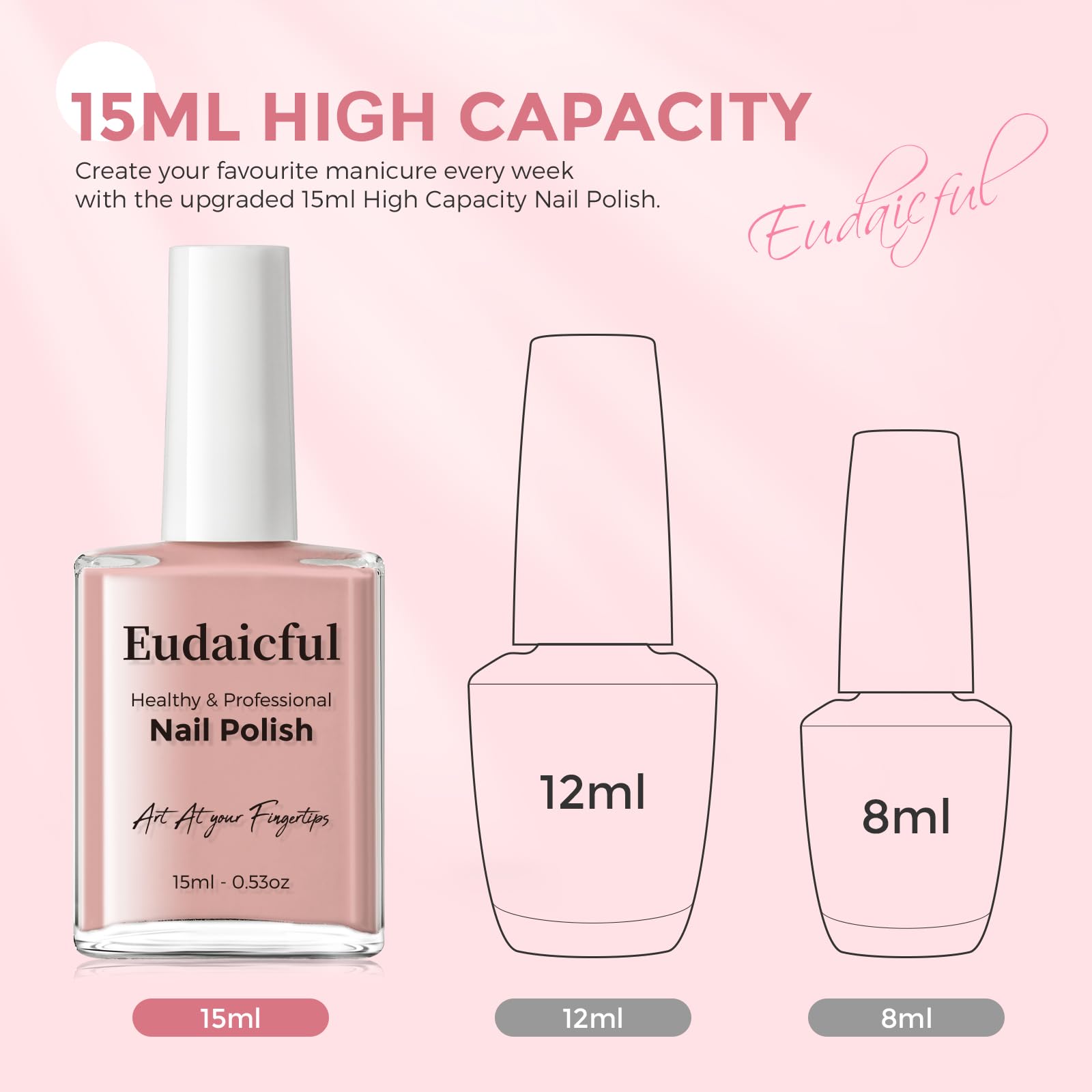 Nude Nail Polish - Quick Dry Regular Nail Lacquer for Women, Non-Gel Air Drying Nail Strengthener, 15ML Nail Art Polish for Manicure & Home DIY | Perfect for Everyday Wear, Office & Special Occasions