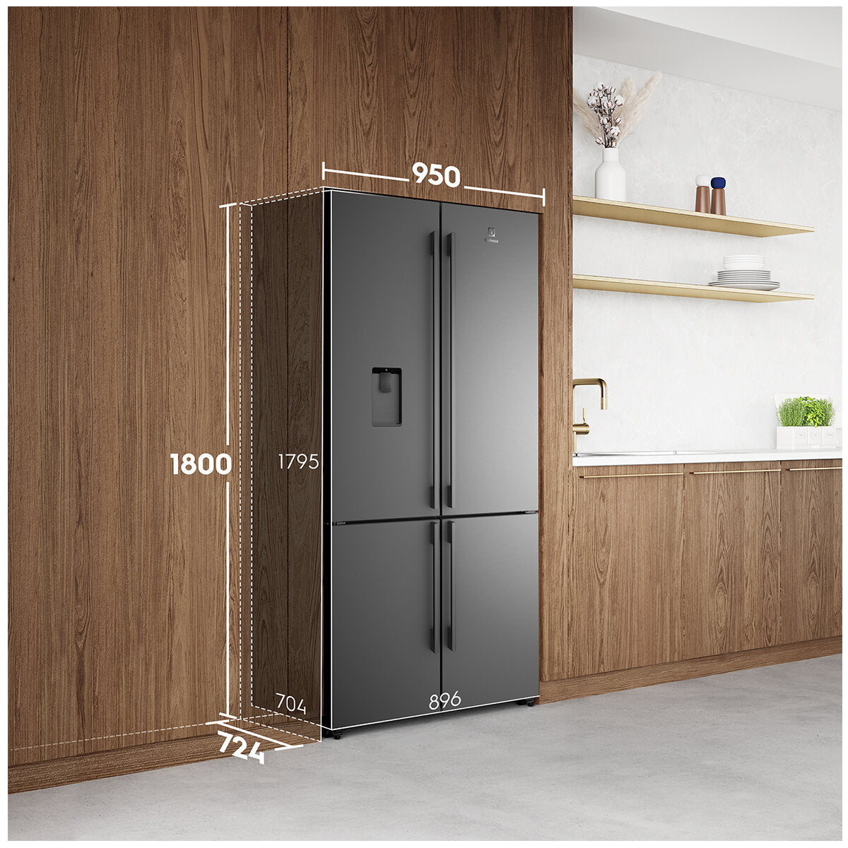 Electrolux 562L UltimateTaste 700 Plumbed French Door Refrigerator in Black (Model EQE5657BA) - Perfect for Modern Kitchens and Large Family Homes