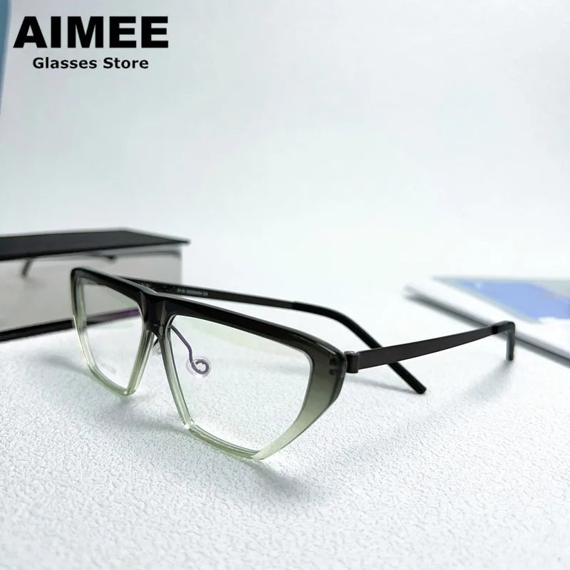 Aimee Unisex Full Rim Square Titanium Eyeglasses Frame - Lightweight Durable Eyewear for Men & Women - Perfect for Work, Reading & Fashion Accessories (Model 1181)