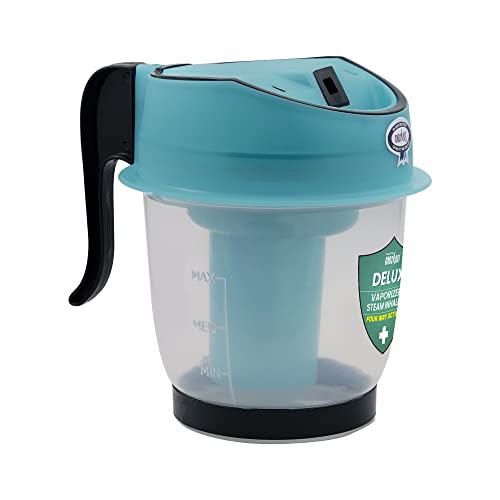 CRESCENT Deluxe 4-in-1 Facial Steamer & Vaporizer for Cold, Cough & Sinus Relief - Portable Steam Inhaler for Home Spa & Respiratory Therapy - Ice Blue (1 Pack) | Perfect for Dry Skin, Congestion & Relaxation