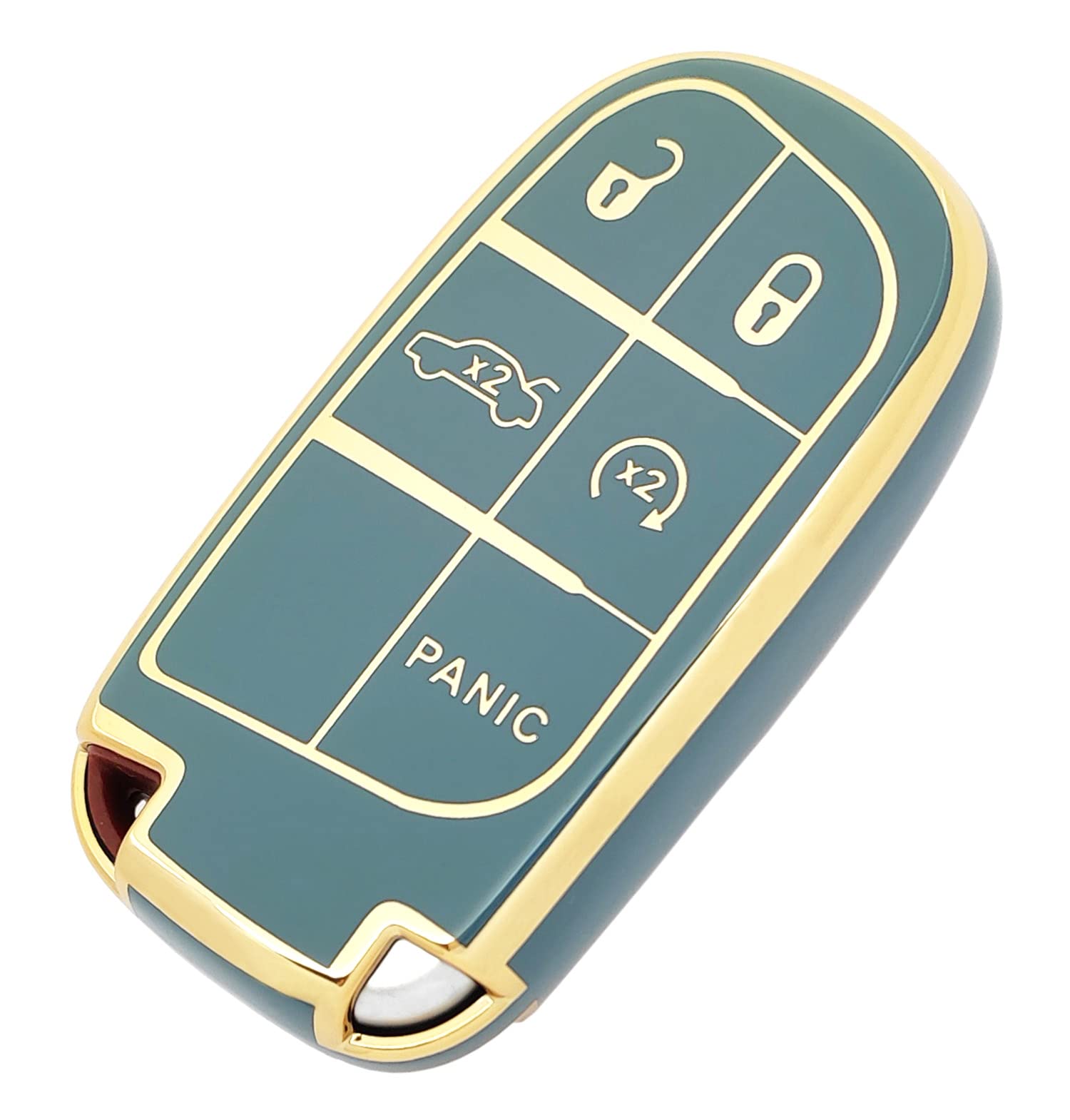 Premium Leather Key Fob Cover for Dodge Charger, Challenger, Durango, Chrysler, Jeep Grand Cherokee - Durable Protection & Stylish Design for Car Keys (Perfect for Everyday Use & Gift Giving)