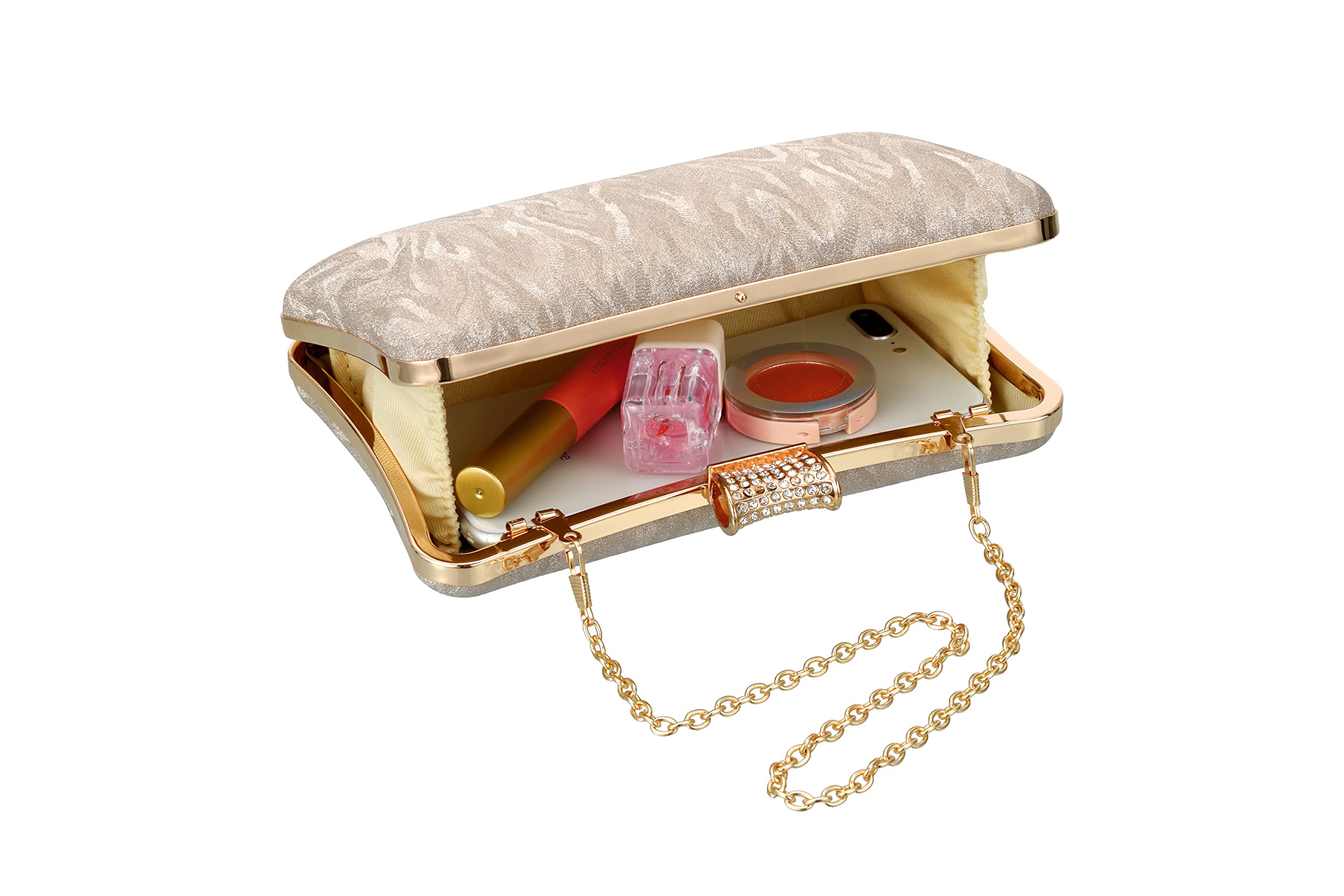 Elegant Gold Clutch Purse for Women - Perfect for Weddings, Parties, Prom & Formal Events | Evening Shoulder Handbag for Bridal & Special Occasions