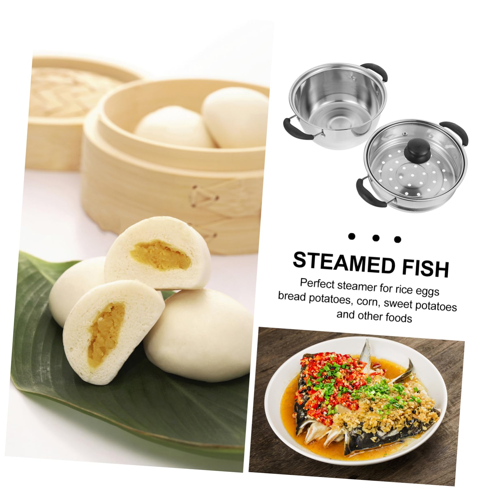 1pc Stainless Steel 3-Tier Steamer Pot with Lid - Chinese Style Ramen Cooker, Steampot for Cooking, Soup, Noodles & Kitchen Use - Perfect for Asian Cuisine & Healthy Meal Prep
