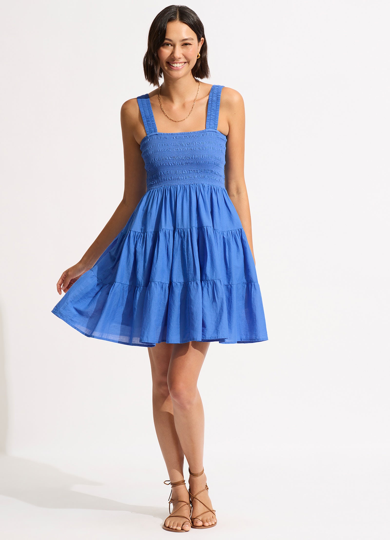 Faithful Mini Dress in Azure Blue - Elegant & Comfortable for Women | Perfect for Parties, Dates & Casual Outings