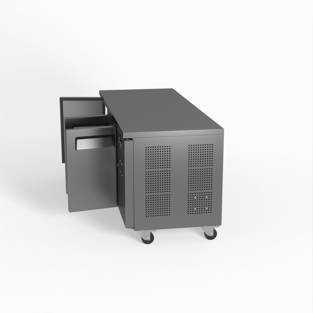 AG 3 Door Commercial Worktop Freezer with Stainless Steel Doors - Perfect for Restaurants, Cafes, and Catering Businesses
