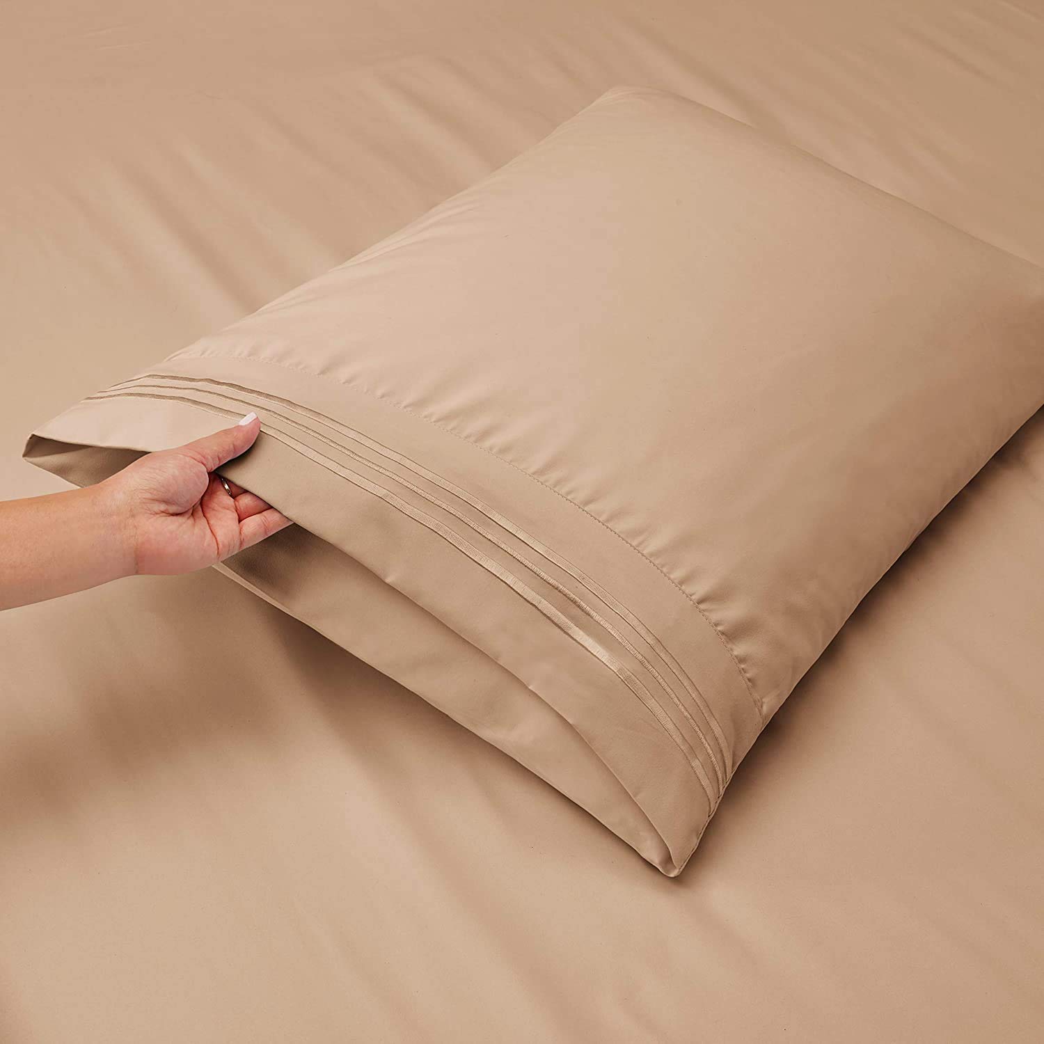 4Pcs 800 Thread Count 100% Soft Cotton Bed Sheet Set with Deep Pocket (Fits Mattress Up to 16