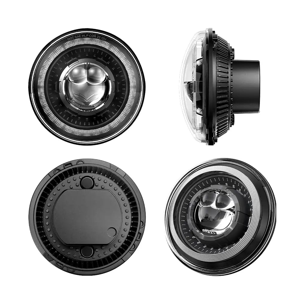 LOYO 7 Inch Dragon Eye LED Headlights - RHD Compatible with Jeep Wrangler JK JKU TJ LJ, Chevy, Ford, GMC & More | High-Performance Off-Road Lighting for Night Driving & Adventure