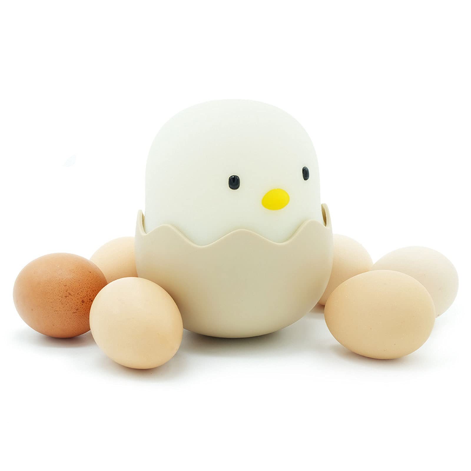 Eggshell Chicken Silicone Night Light - Cute LED Table Lamp for Baby Nursery, Kids Room & Bedside - Soft Glow Feeding Light, Cartoon Nightlight for Toddlers (2 Colors) - Perfect for Late Night Feedings, Bedtime Stories & Creating Soothing Atmosphere