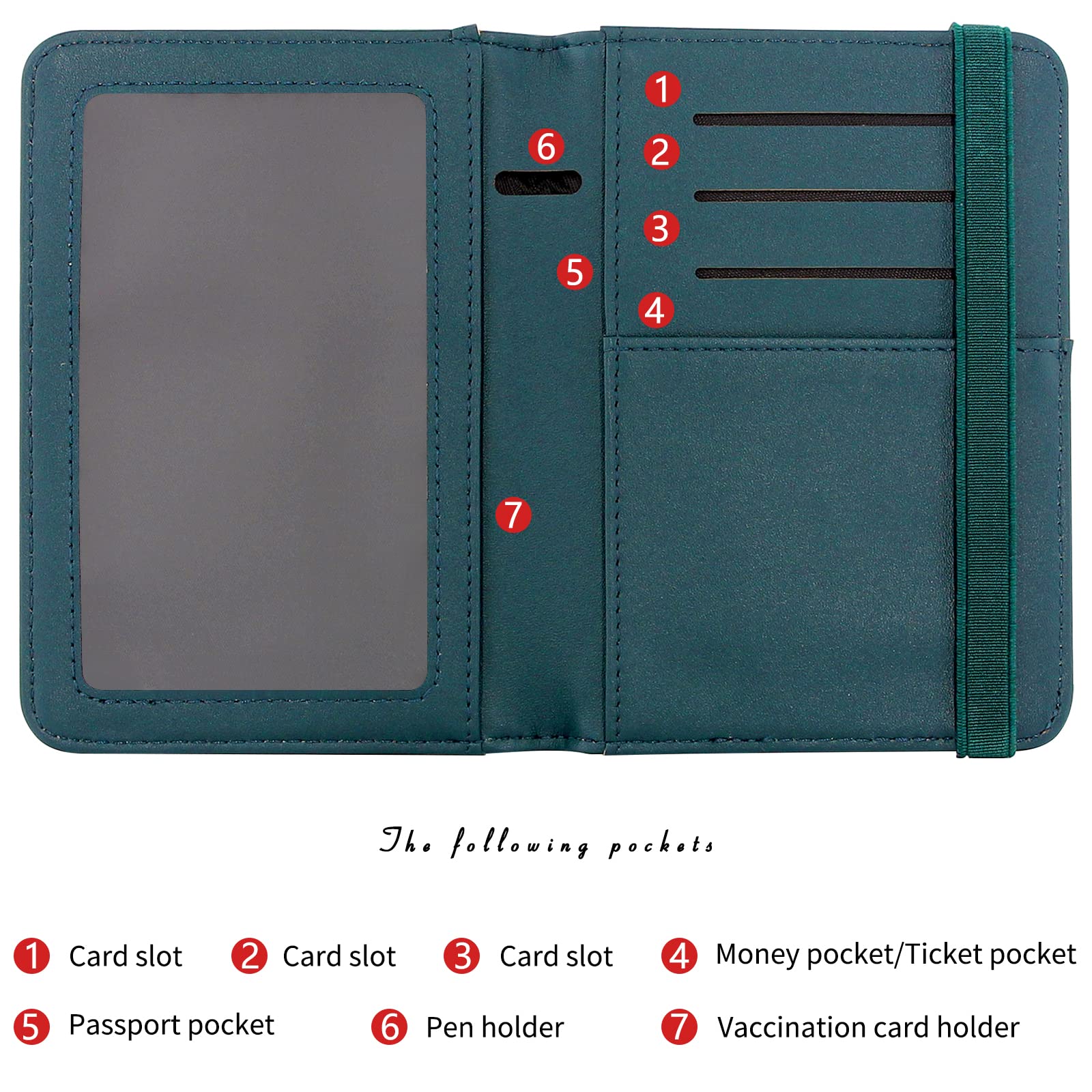 ZOPPEN RFID Blocking Passport Holder Wallet for Women & Men - Green & Black Travel Document Organizer | Perfect for Airports, Vacations & Business Trips