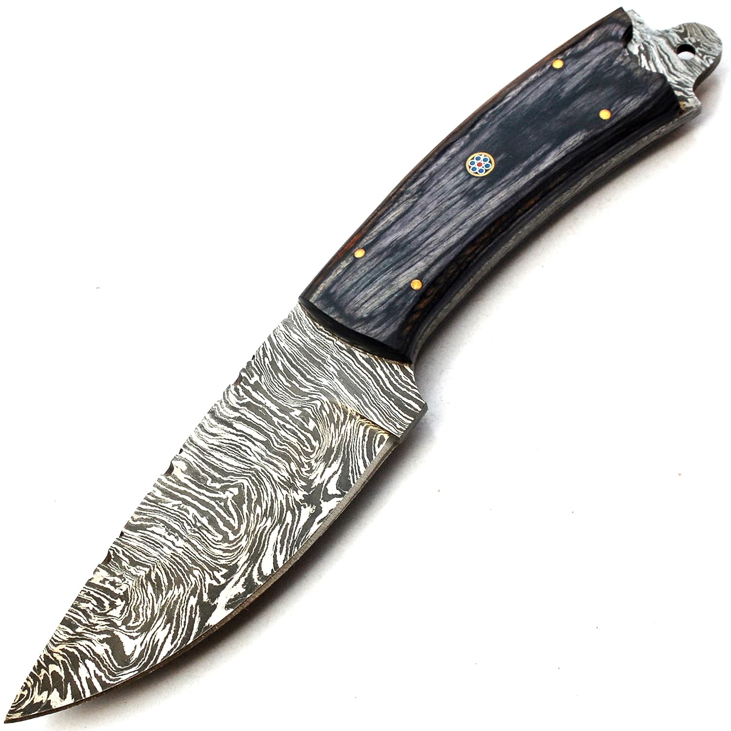 Premium Damascus Steel Fixed Blade Hunting Knife - PAL 2000 BOW-9684 with Leather Sheath | Handcrafted Forged Survival Knife for Outdoor Camping, Hunting & Bushcraft