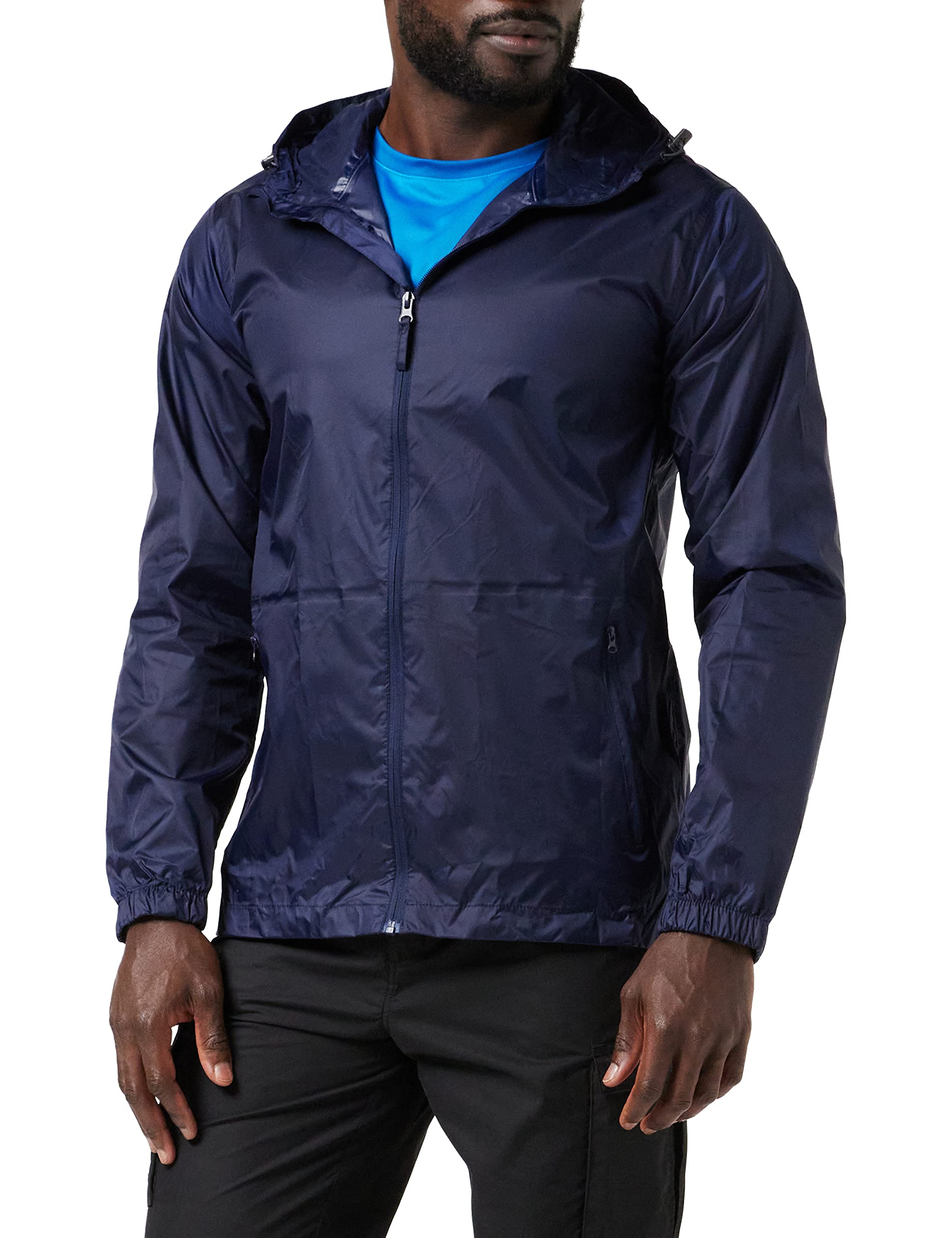 Men's Lightweight Packable Jacket - Waterproof Windbreaker for Outdoor Hiking, Travel & Commuting