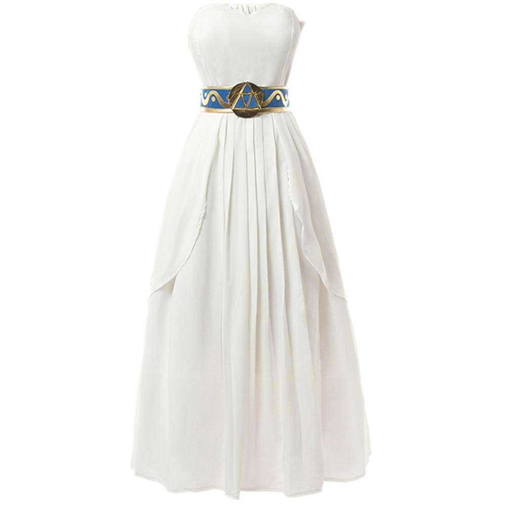 Suhero Legend of Zelda Breath of The Wild Cosplay Costume - Princess Zelda White Wedding Dress Long Gown for Halloween, Comic Con & Cosplay Events