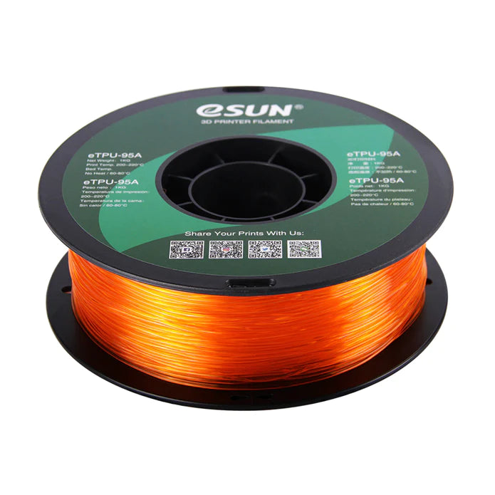 eSun TPU 95A Flexible 3D Printing Filament 1.75mm 1kg Roll - High Strength, Durable & Flexible Material for Professional 3D Printers - Perfect for Phone Cases, Wearables & Industrial Prototypes