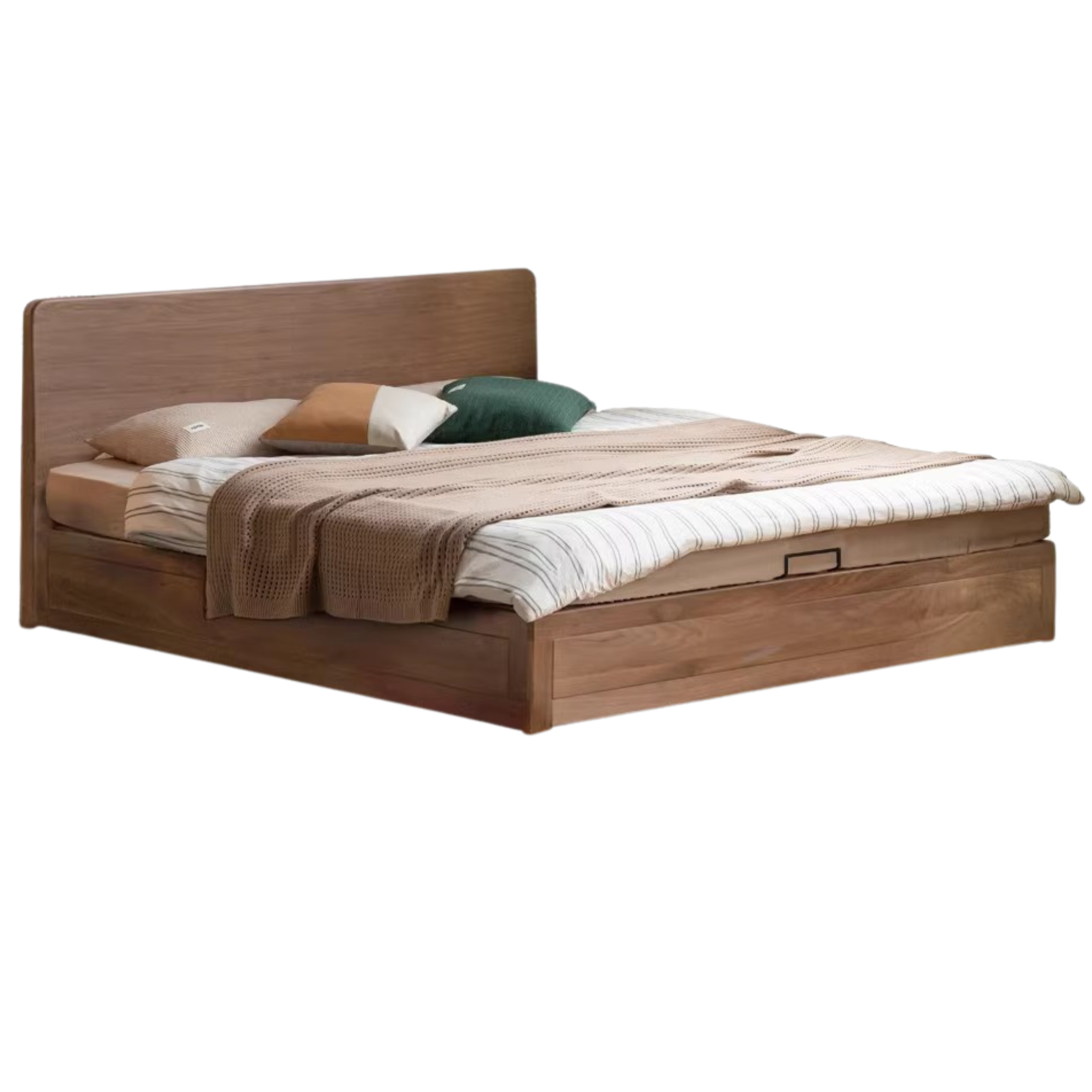 Rich Dark Walnut color Black walnut low bunk side open box bed with bottom plate