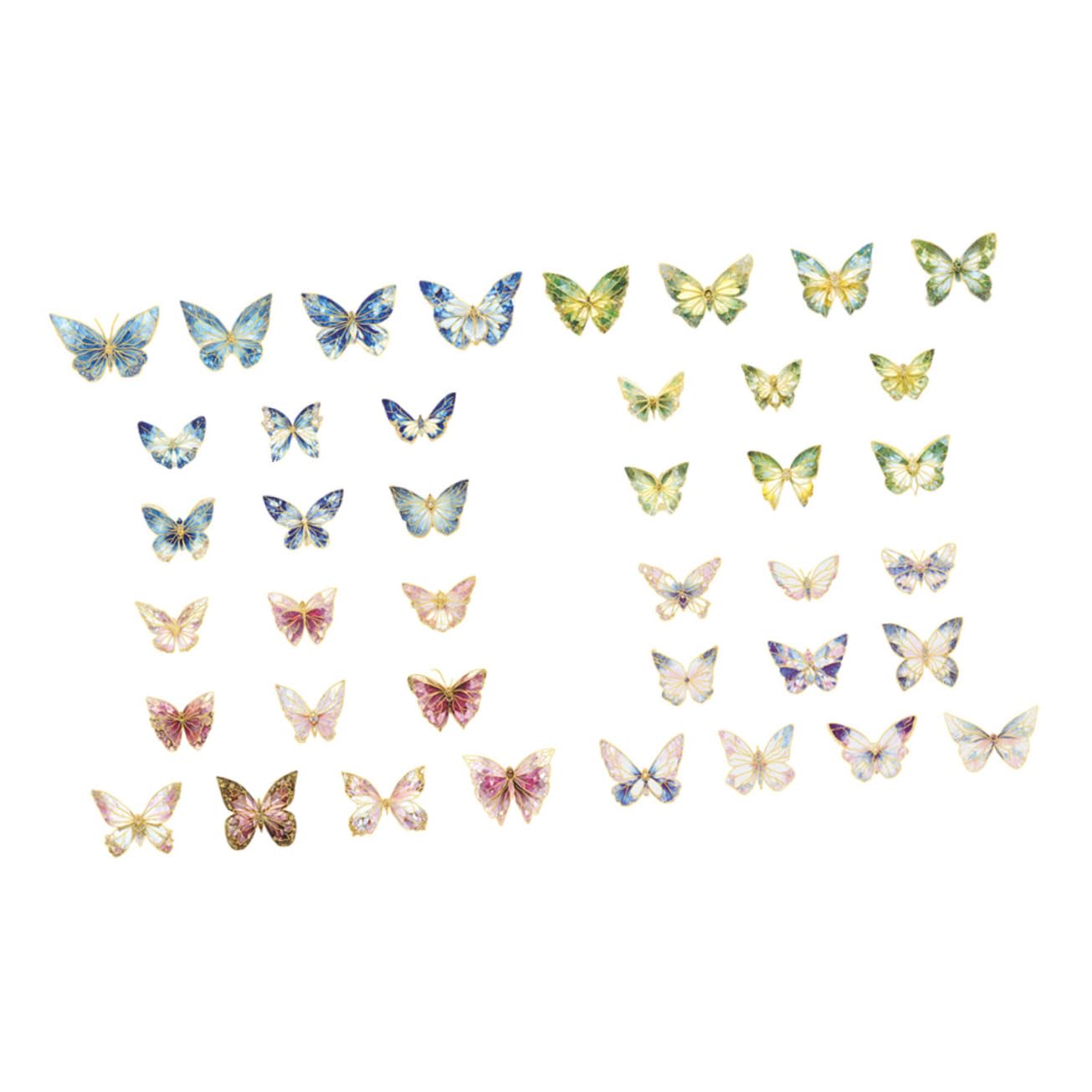 NUOBESTY 12 Sets Butterfly Nail Stickers for DIY Scrapbooking, Decorative Decals, Photo Albums - Waterproof & Reusable - Perfect for Nail Art, Journaling, Card Making & Gift Wrapping