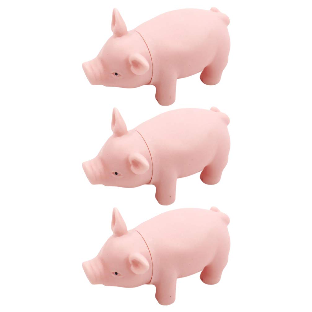 Balacoo 3-Piece Pig-Shaped Puppy Teething Toys - Squeaky Interactive Chew Toys for Small & Medium Dogs - Perfect for Teething Relief, Playtime & Training (Durable BPA-Free Rubber) - Great for Indoor Play, Outdoor Fetch & Puppy Training Sessions