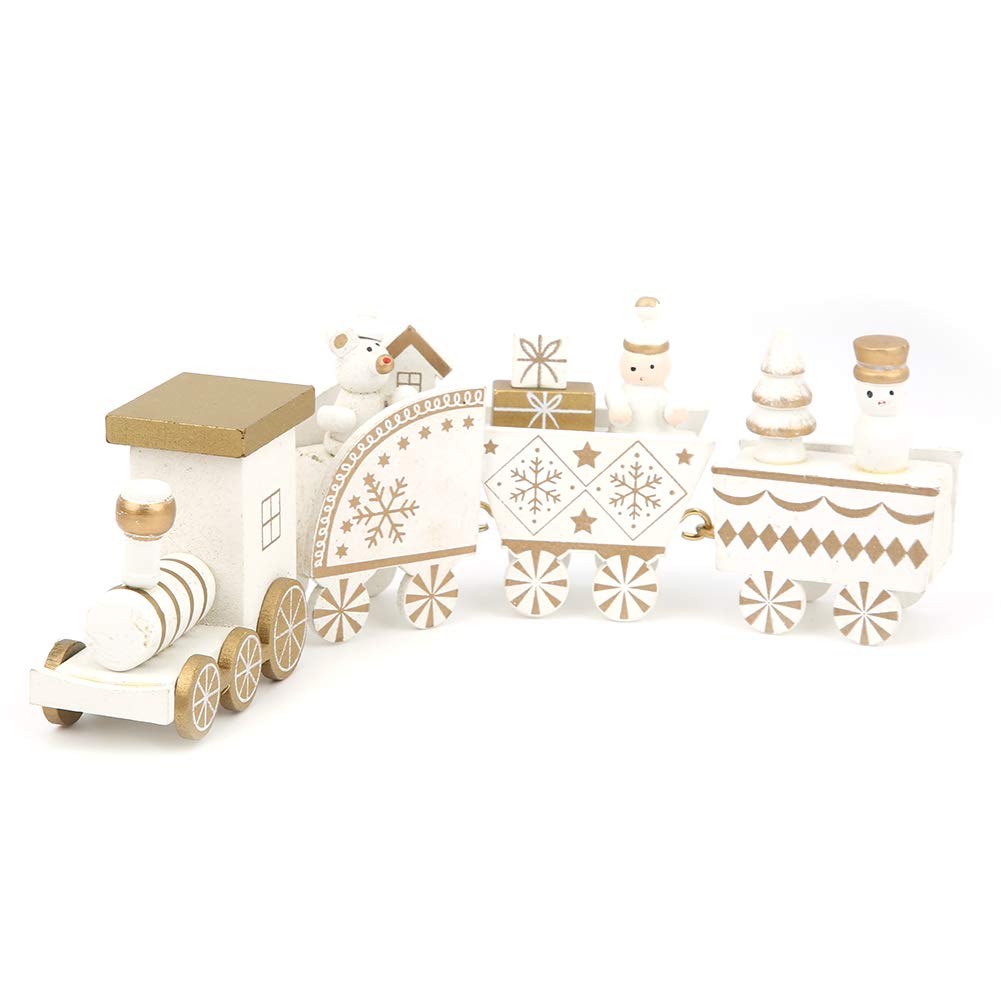 LZKW DIY Christmas Train Ornaments Set - 4 Section Holiday Decor for Kids, Perfect Christmas Gift for Boys and Girls (White) | Home Decor, Tree Ornaments, Party Favors, Classroom Activities