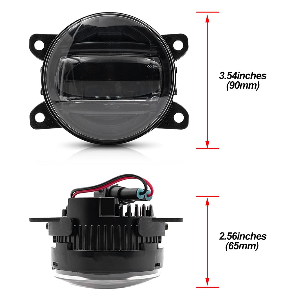 Jeep Renegade Cherokee KL Compass Fog Lights 2014-2021 - LED Smoked Lens Replacement Kit for Front Bumper (Driver & Passenger Side) - OEM 68256470AA - Perfect for Off-Roading & Night Driving
