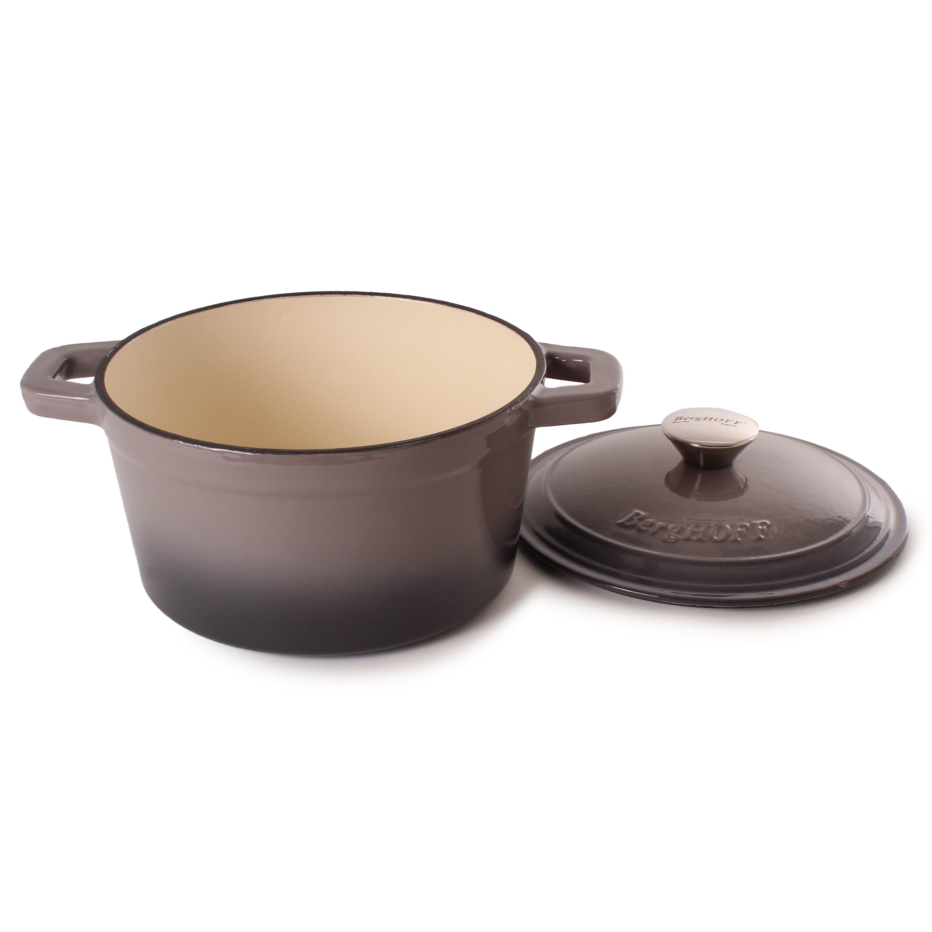 BergHOFF Neo Cast Iron 7qt Round Dutch Oven with Lid - 11 Inch Enameled Cookware for Braising, Stewing & Baking - Perfect for Stovetop, Oven & Campfire Cooking