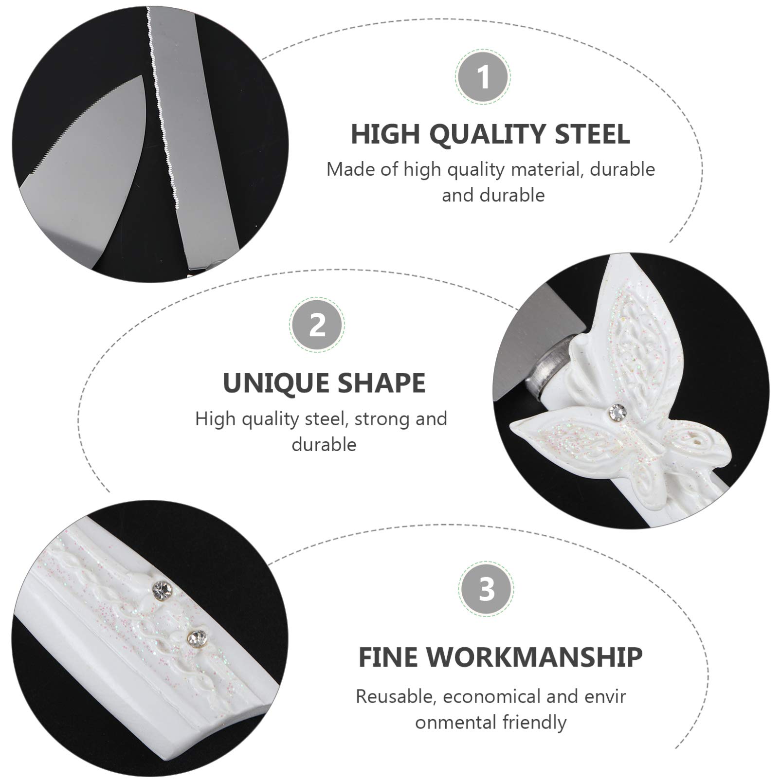 KESYOO 2-Piece Stainless Steel Wedding Cake Server Set - Cake Cutter, Dessert Spatula & Pizza Shovel for Wedding Parties, Birthday Cakes & Special Events