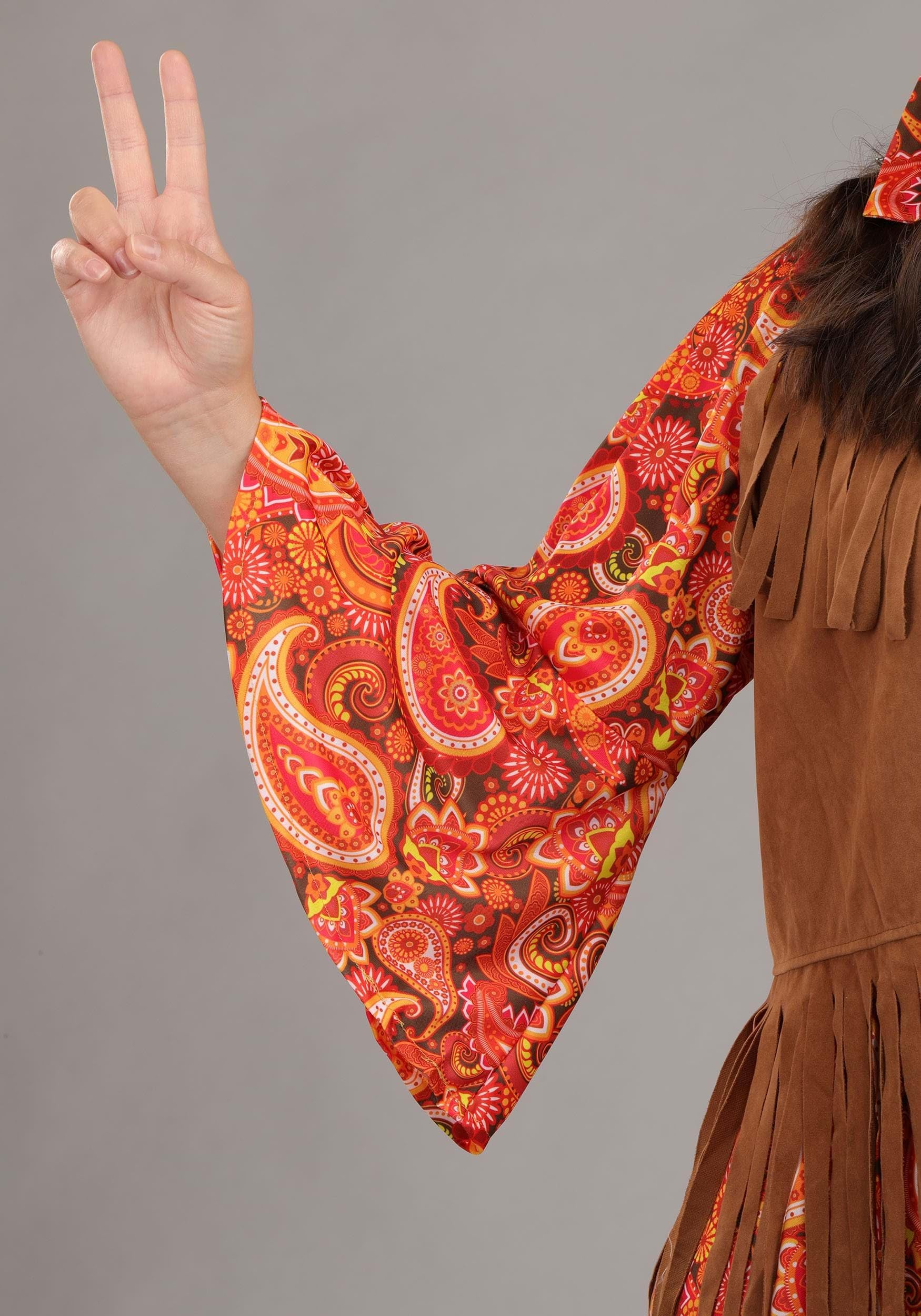 Plus Size Women's 70s Hippie Costume Set - Retro Disco Dress with Fringe Vest, Boot Covers & Headband for Halloween, Theme Parties & Cosplay