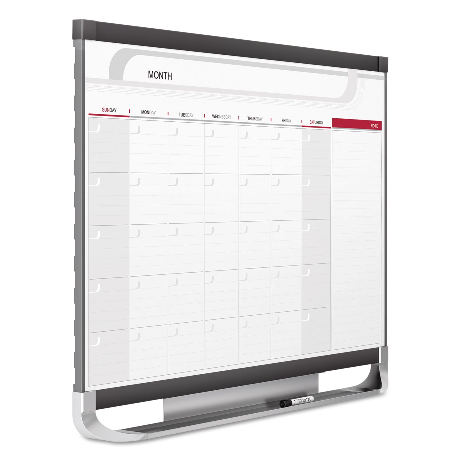 Quartet CP32P2 Monthly Wall Calendar with Dry Erase Marker - 3ft x 2ft, Graphite Frame - Perfect for Office, Classroom, or Home Organization & Planning